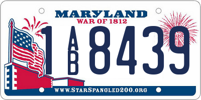 MD license plate 1AB8439