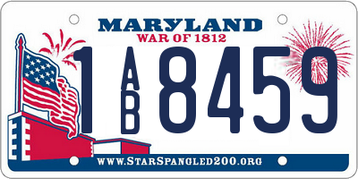 MD license plate 1AB8459
