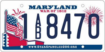 MD license plate 1AB8470