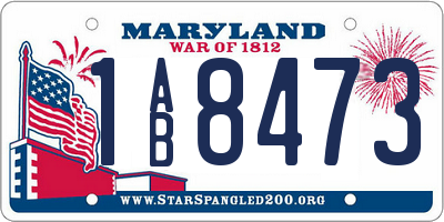 MD license plate 1AB8473