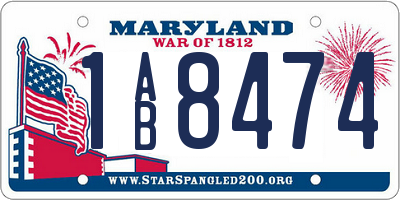 MD license plate 1AB8474