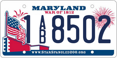 MD license plate 1AB8502