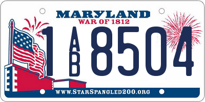 MD license plate 1AB8504