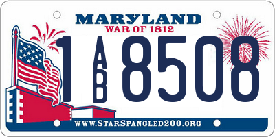 MD license plate 1AB8508