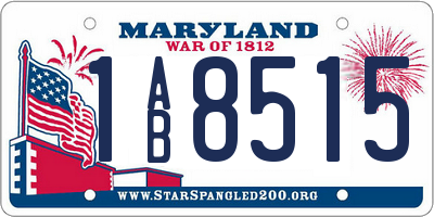 MD license plate 1AB8515