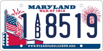 MD license plate 1AB8519