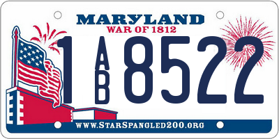 MD license plate 1AB8522