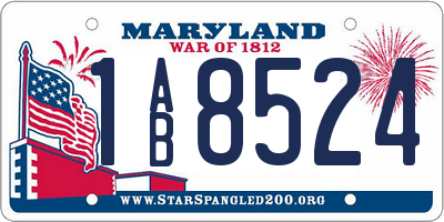 MD license plate 1AB8524