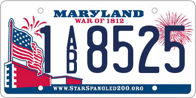 MD license plate 1AB8525