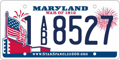 MD license plate 1AB8527