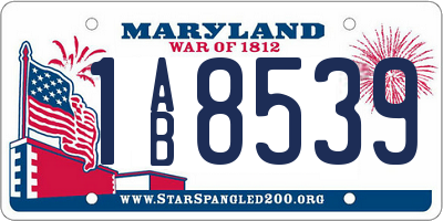 MD license plate 1AB8539