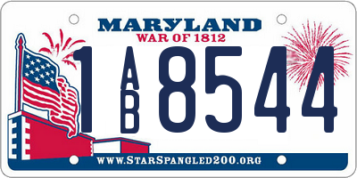MD license plate 1AB8544