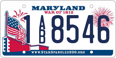 MD license plate 1AB8546