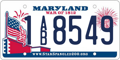 MD license plate 1AB8549