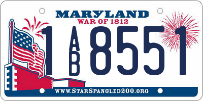 MD license plate 1AB8551
