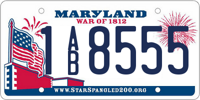 MD license plate 1AB8555