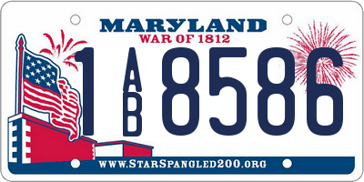 MD license plate 1AB8586