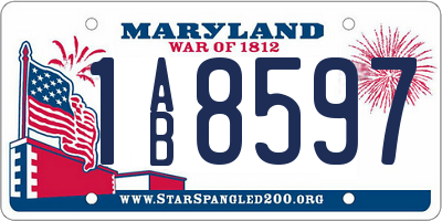 MD license plate 1AB8597