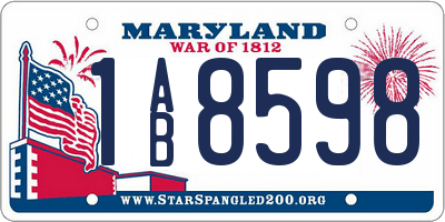 MD license plate 1AB8598