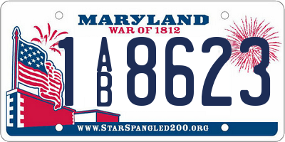MD license plate 1AB8623
