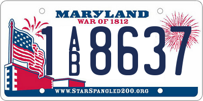 MD license plate 1AB8637
