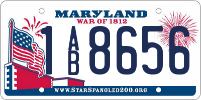 MD license plate 1AB8656