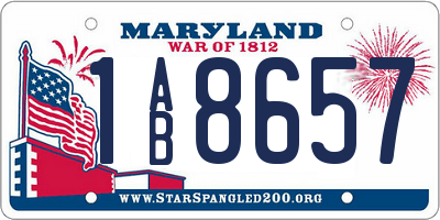 MD license plate 1AB8657