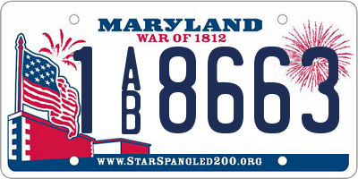 MD license plate 1AB8663
