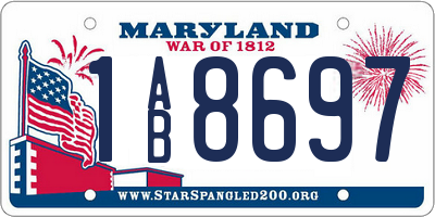 MD license plate 1AB8697