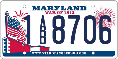 MD license plate 1AB8706