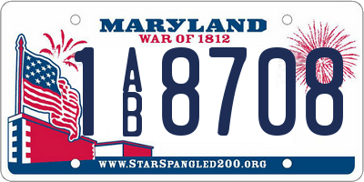 MD license plate 1AB8708