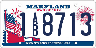 MD license plate 1AB8713
