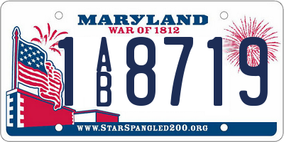 MD license plate 1AB8719
