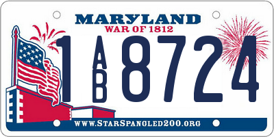 MD license plate 1AB8724