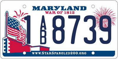 MD license plate 1AB8739