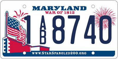 MD license plate 1AB8740