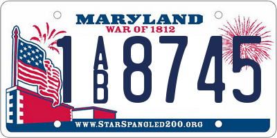MD license plate 1AB8745