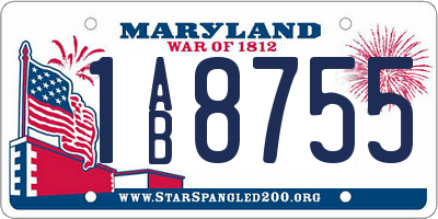 MD license plate 1AB8755