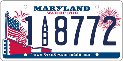 MD license plate 1AB8772