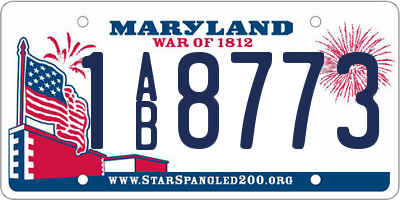 MD license plate 1AB8773