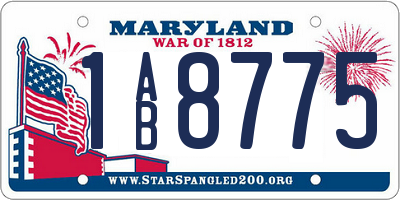 MD license plate 1AB8775