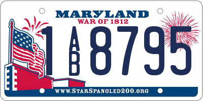 MD license plate 1AB8795
