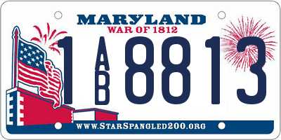 MD license plate 1AB8813