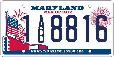 MD license plate 1AB8816