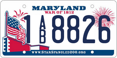 MD license plate 1AB8826