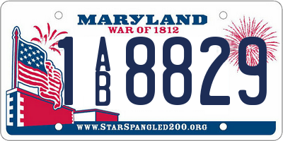 MD license plate 1AB8829