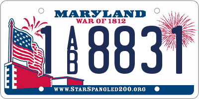 MD license plate 1AB8831