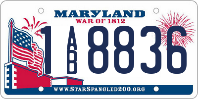 MD license plate 1AB8836