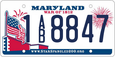 MD license plate 1AB8847
