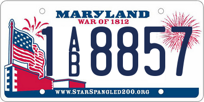 MD license plate 1AB8857